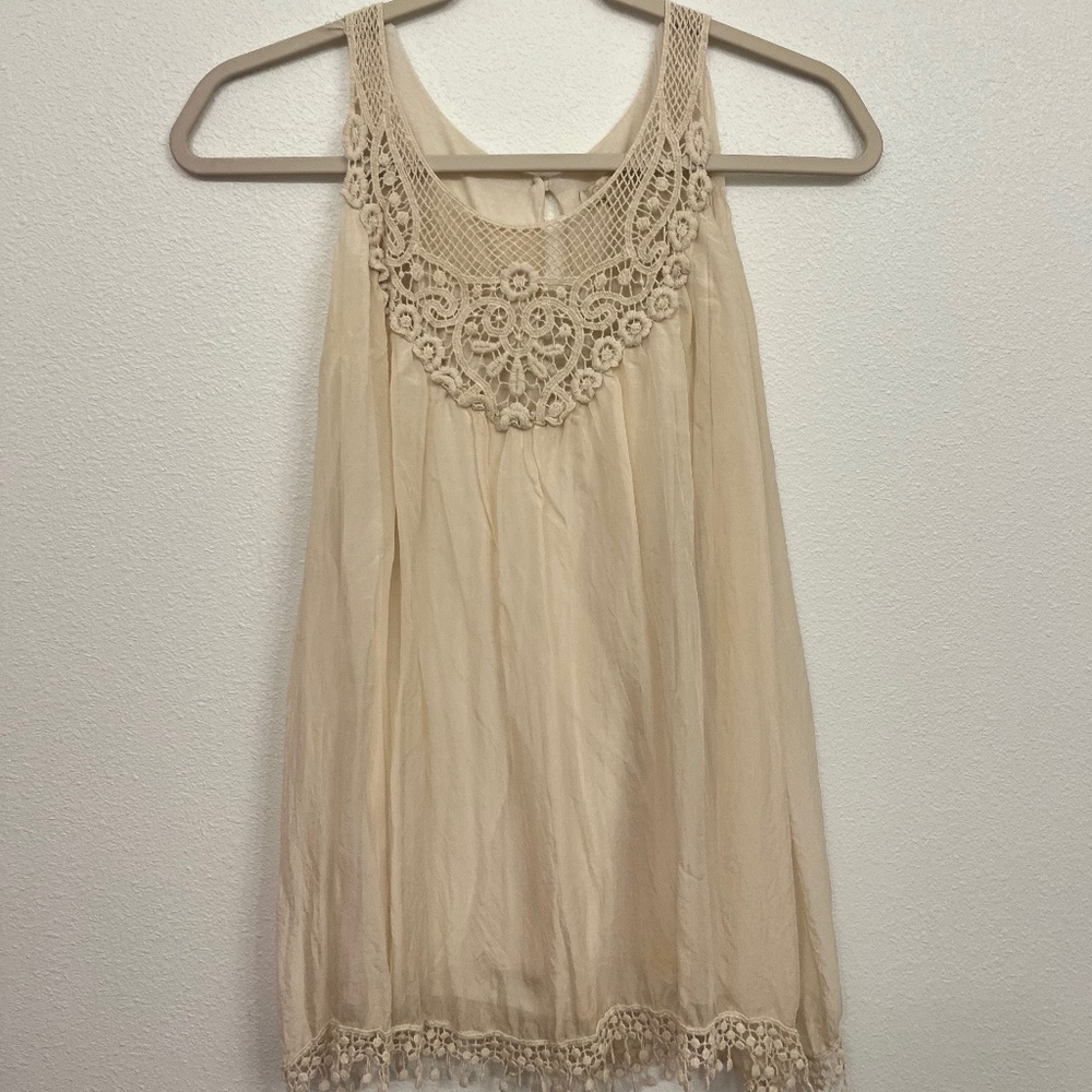 Giusy Italian Made Lace Tank Top